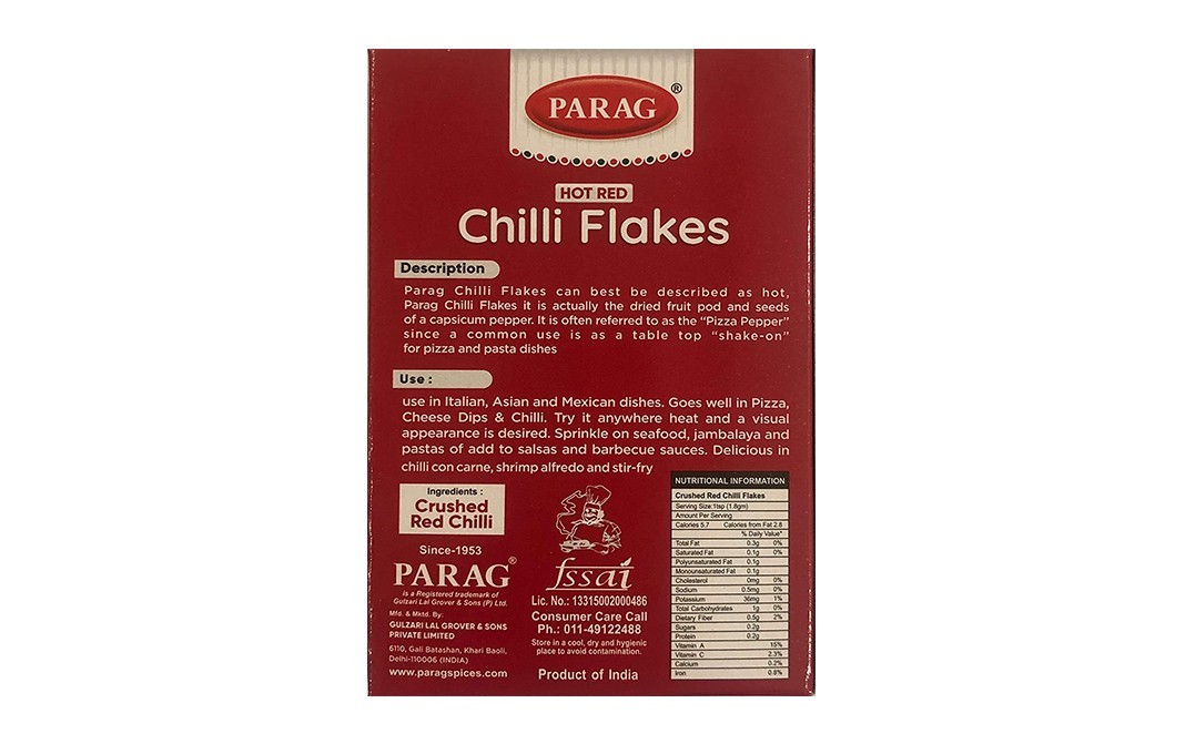 Parag Chilli Flakes    Pack  50 grams